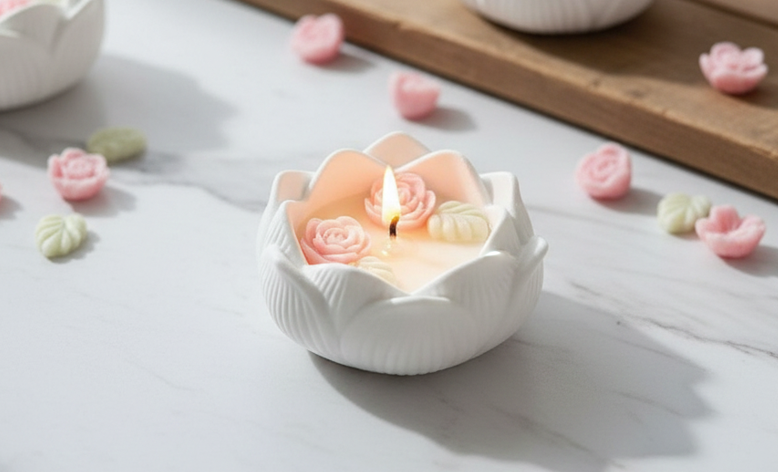 Blooming Lotus & Rose Scented Candle
