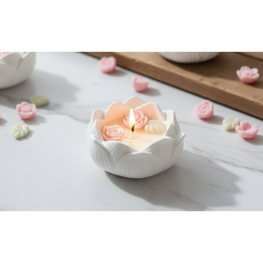 Blooming Lotus & Rose Scented Candle